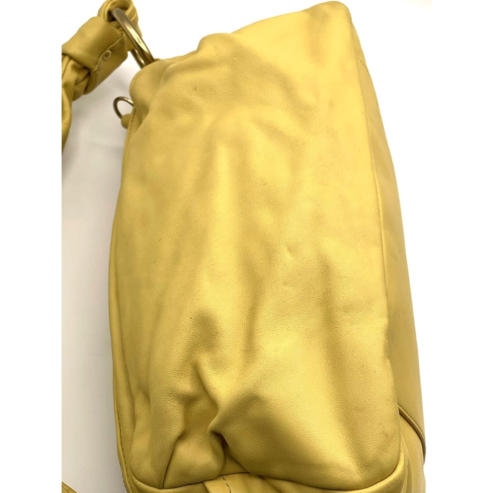 Coach Parker 230 Yellow Leather Zip Shoulder Hobo Bag Pleated Purse # 13442 Y2K - Picture 3 of 13